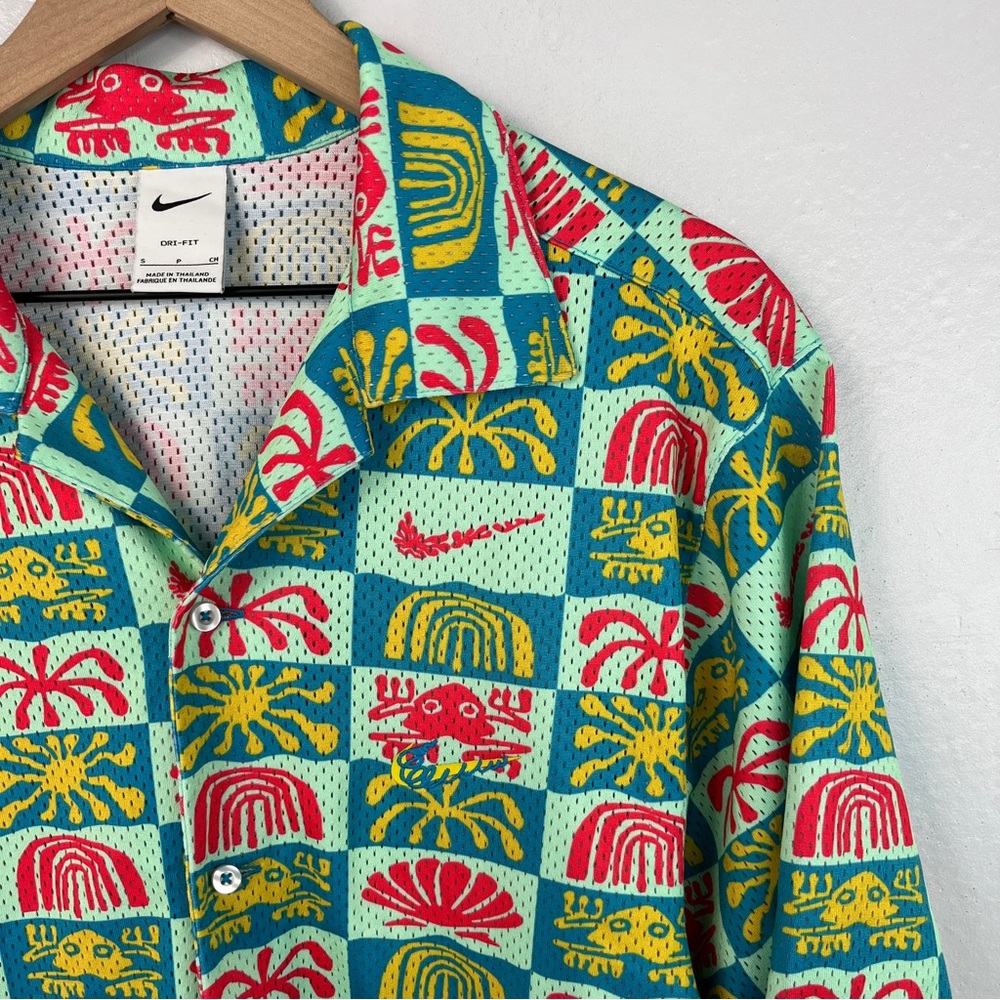 Nike Dri-FIT Men's Spring Button Down Mesh Top Mint - Picture 4 of 9